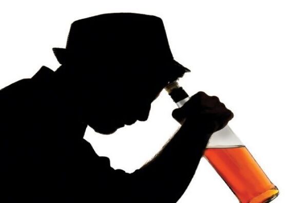 een man drinkt alcohol, hoe te stoppen